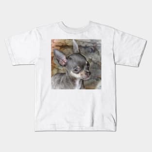 Endearing Cheeky Chihuahua Cute Face art Kids T-Shirt